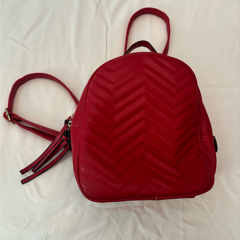 Red Chevron Pattern Backpack